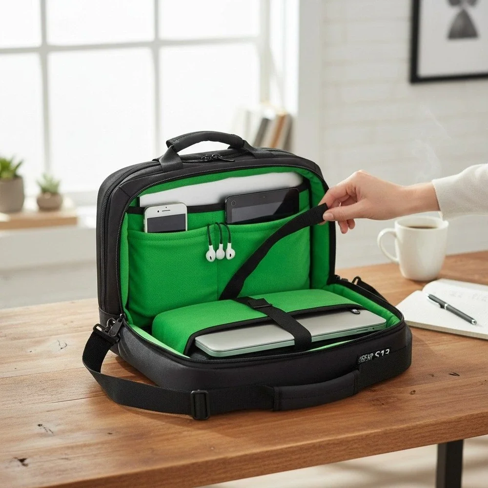 USA Gear Messenger Bag S13 Black Very Good 1pc Adjustable Tech Case